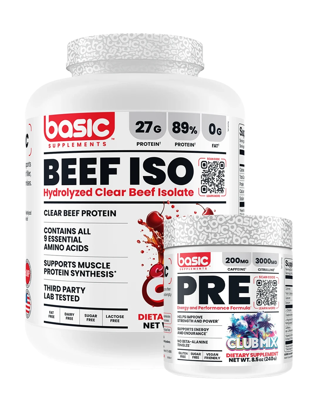 Basic Supplements Hydrolyzed Clear Beef Isolate + Free Pre-Workout