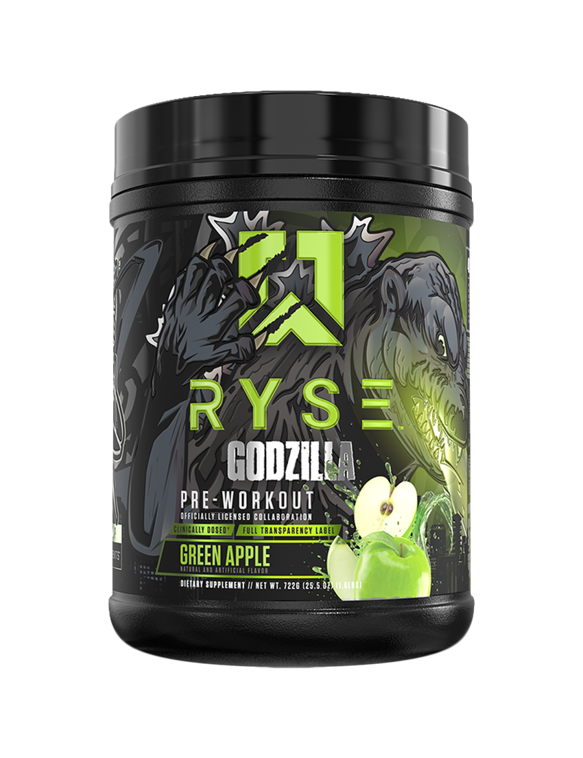 RYSE Godzilla Pre Workout Green Apple Front | ASN