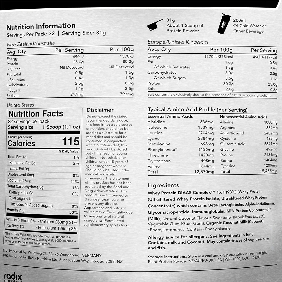 Radix Nutrition Natural Whey Protein