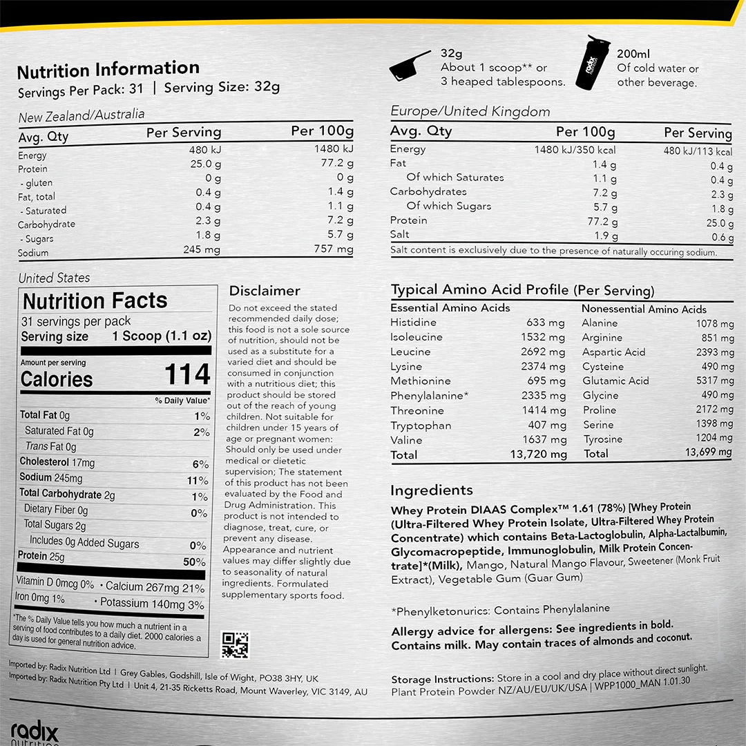 Radix Nutrition Natural Whey Protein