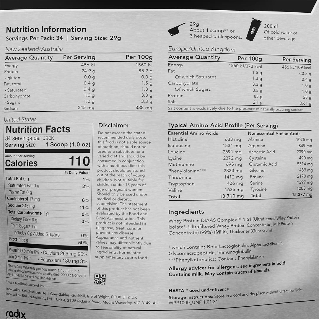 Radix Nutrition Natural Whey Protein