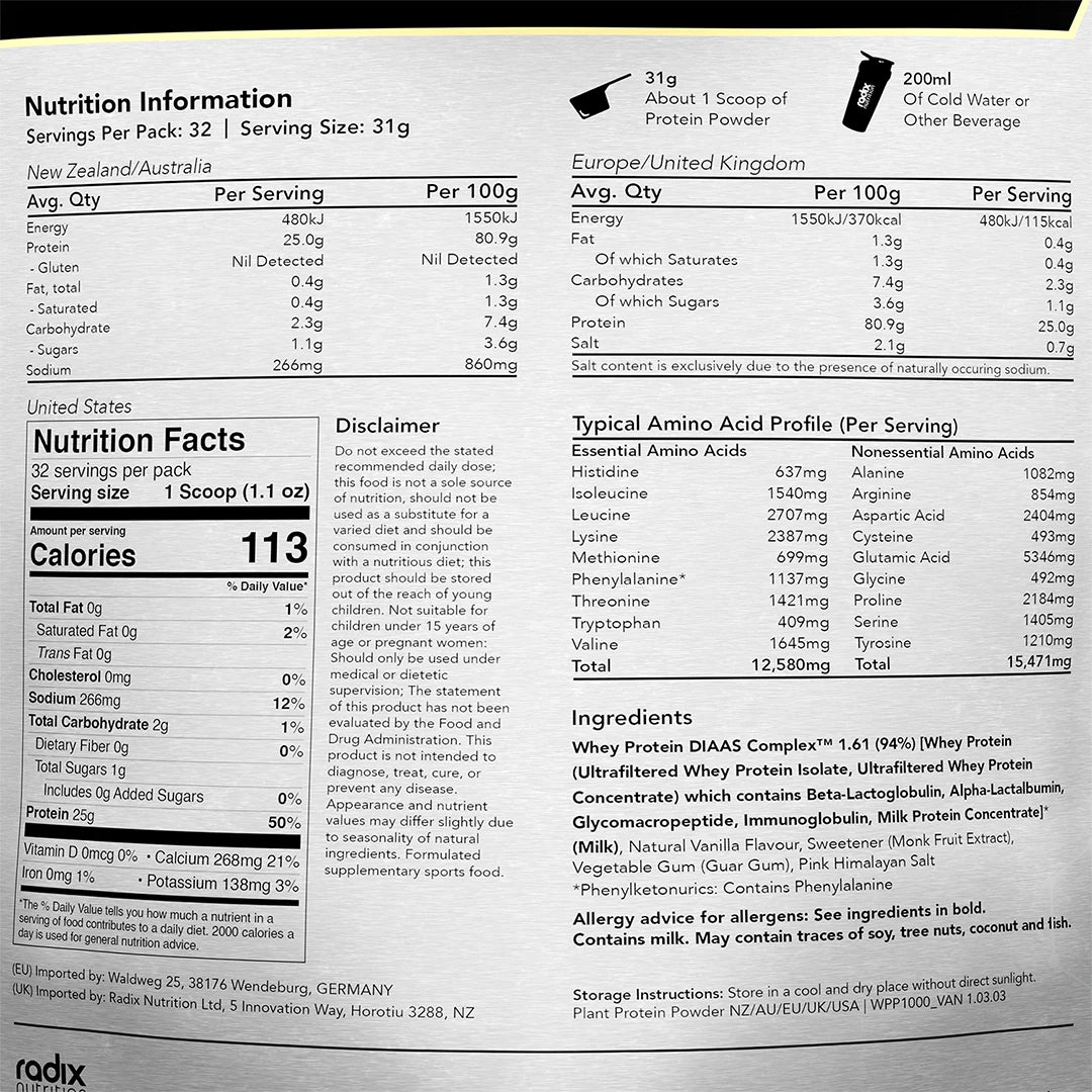 Radix Nutrition Natural Whey Protein