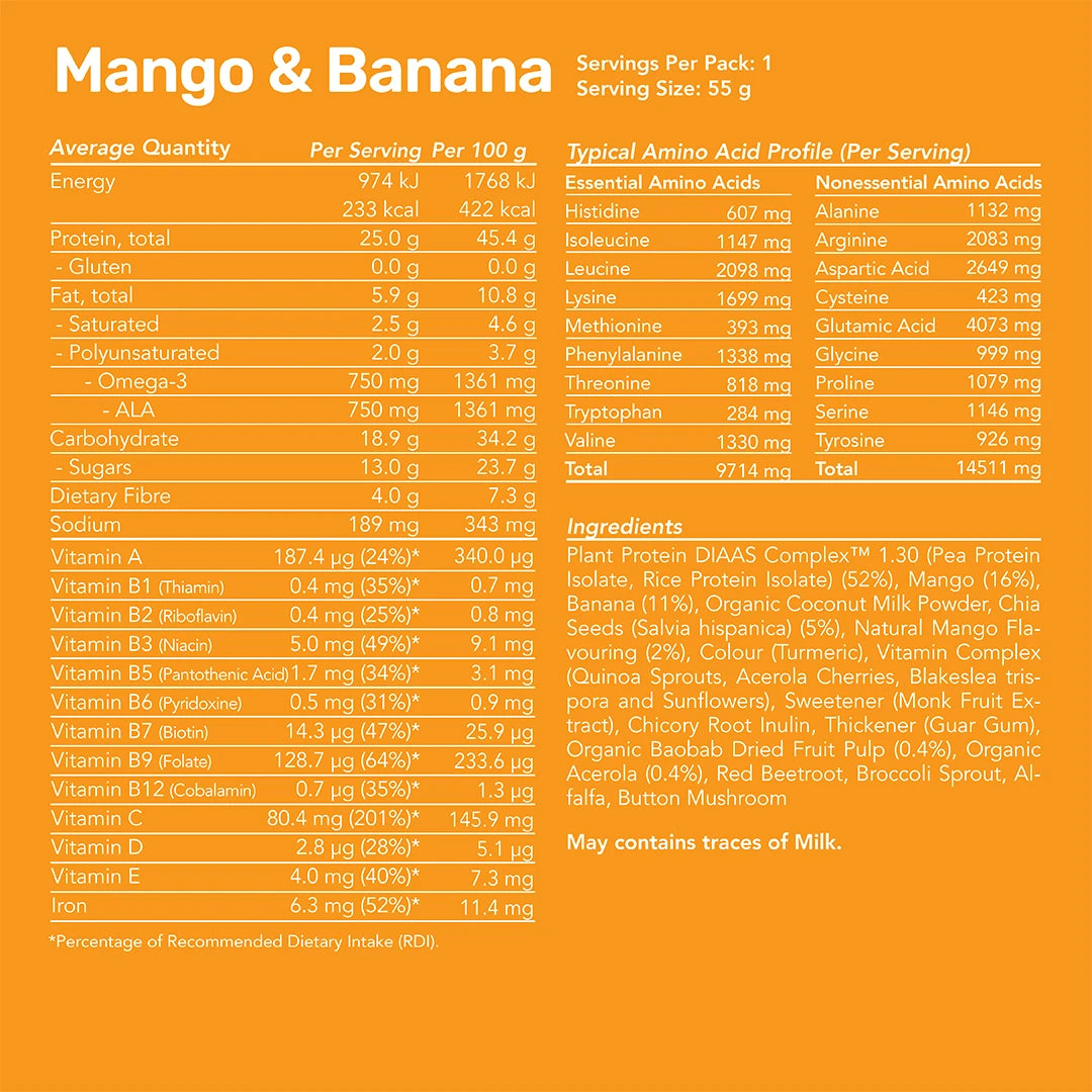 Radix Protein Smoothie Bulk Bag Plant Mango Banana | ASN