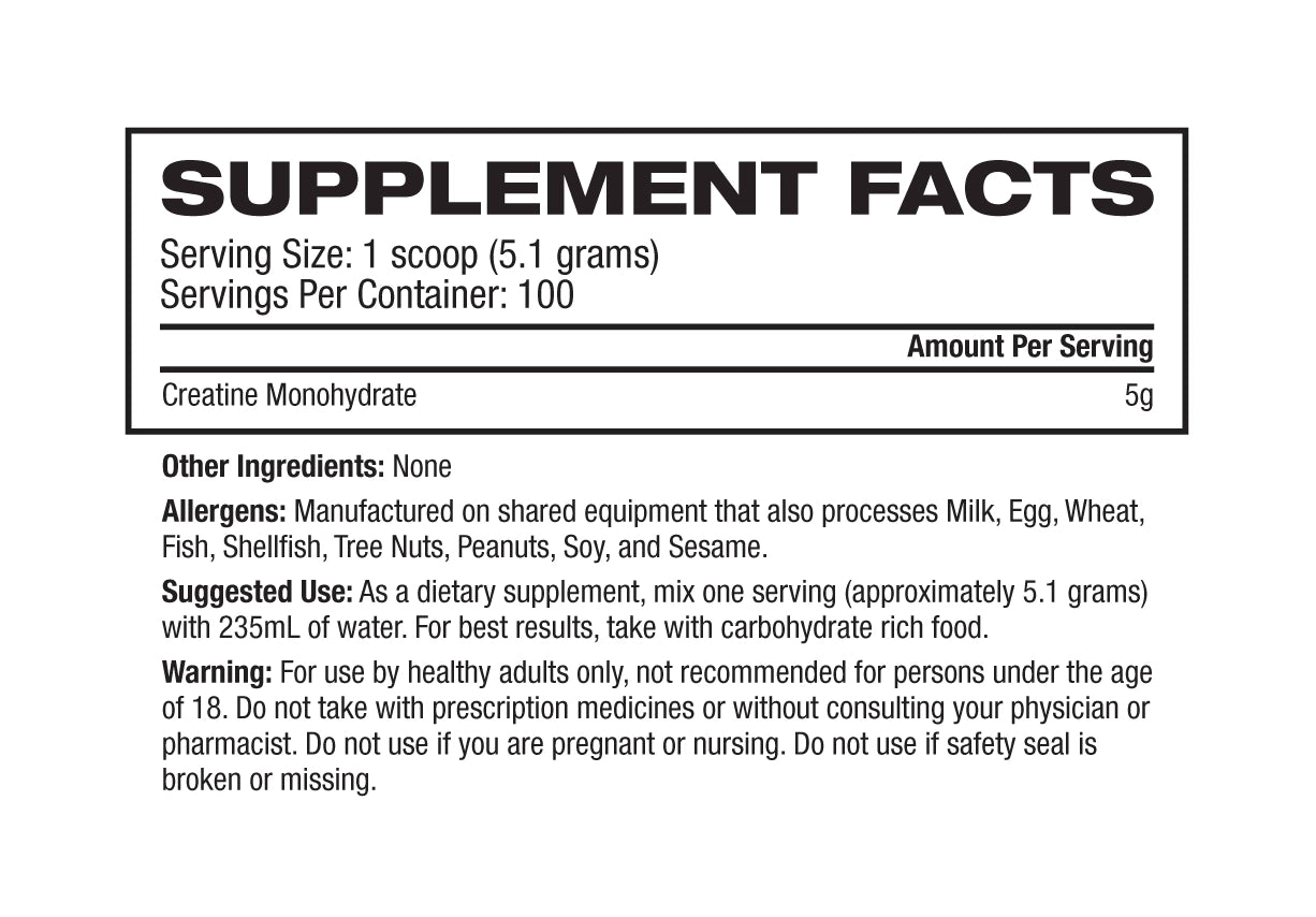Raw Creatine 100 Serve Unflavoured | ASN