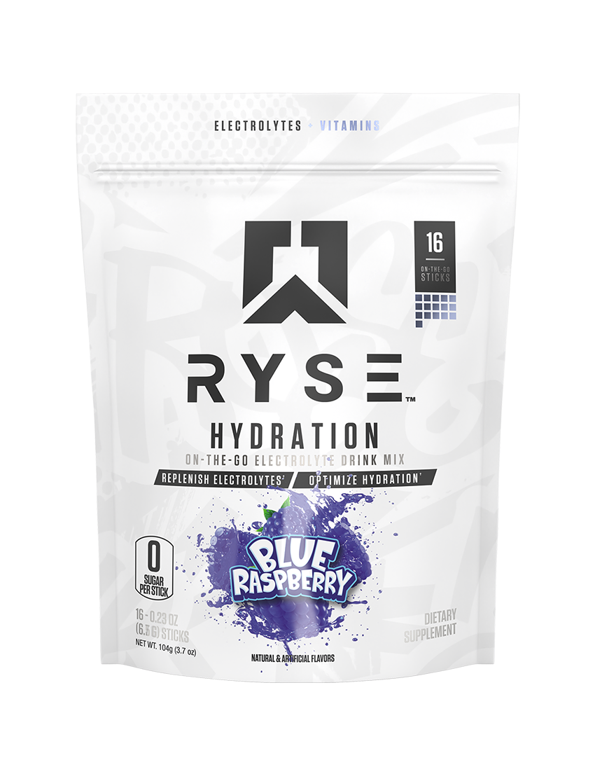 Ryse Core Hydration 16 Serve Blue Raspberry Front | ASN