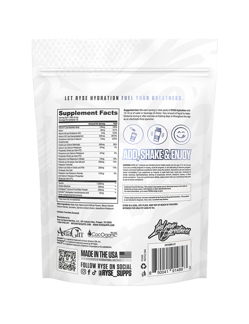 Ryse Core Hydration 16 Serve Blue Raspberry SFP | ASN