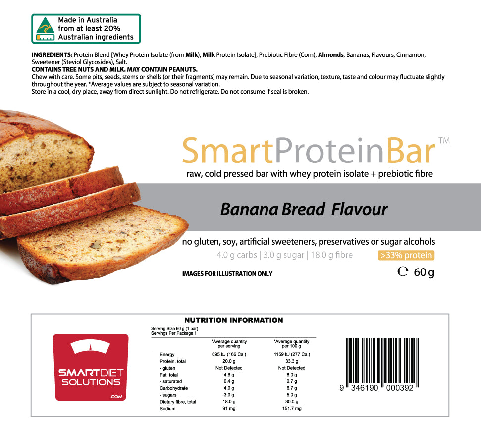 Smart Protein Bar Banana Bread NIP | ASN