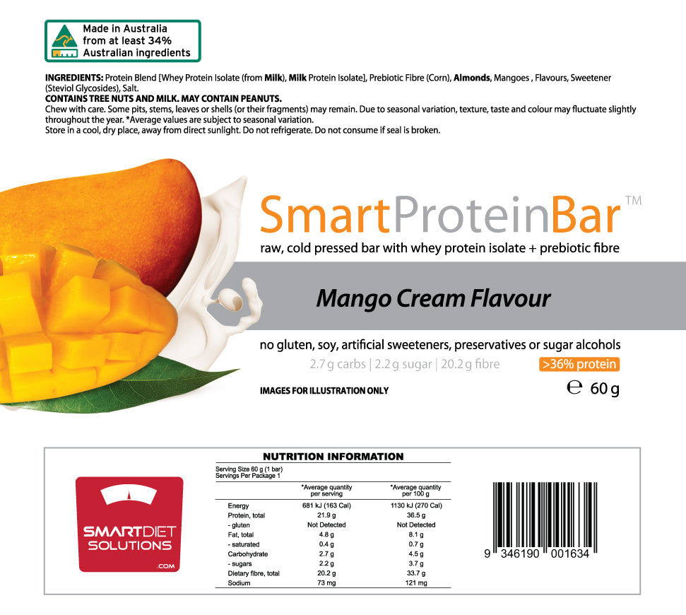 Smart Protein Bar Mango Cream NIP | ASN