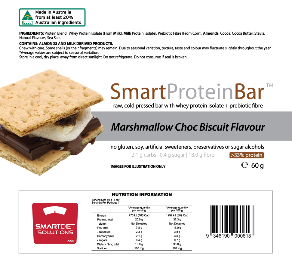 Smart Protein Bar Marshmallow Choc Biscuit NIP | ASN