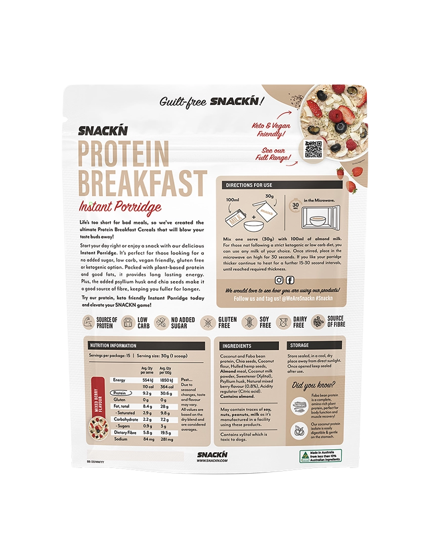 Snackn Protein Breakfast Instant Porridge