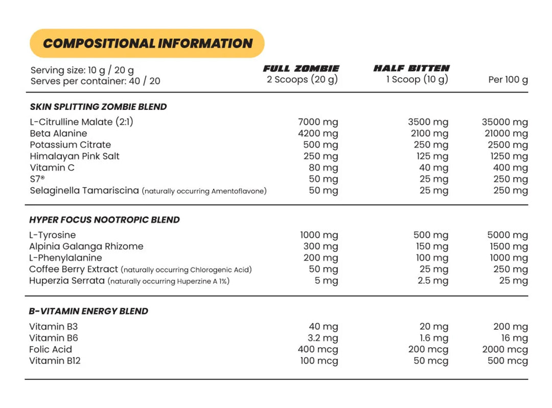 Zombie Labs PUMPZ Non-Stim Pre-Workout