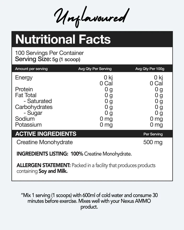 Nexus Sports Nutrition Creatine Monohydrate
