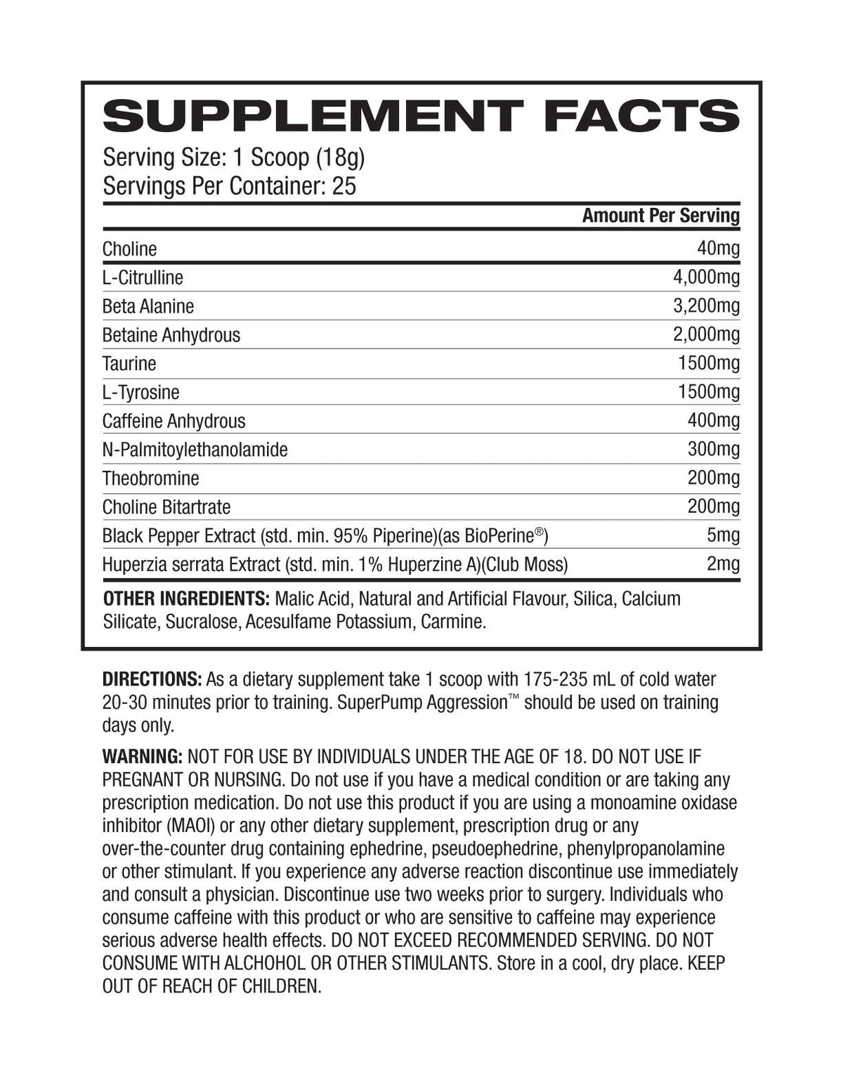 Gaspari Nutrition SuperPump Aggression - Supplement Information | ASN Online