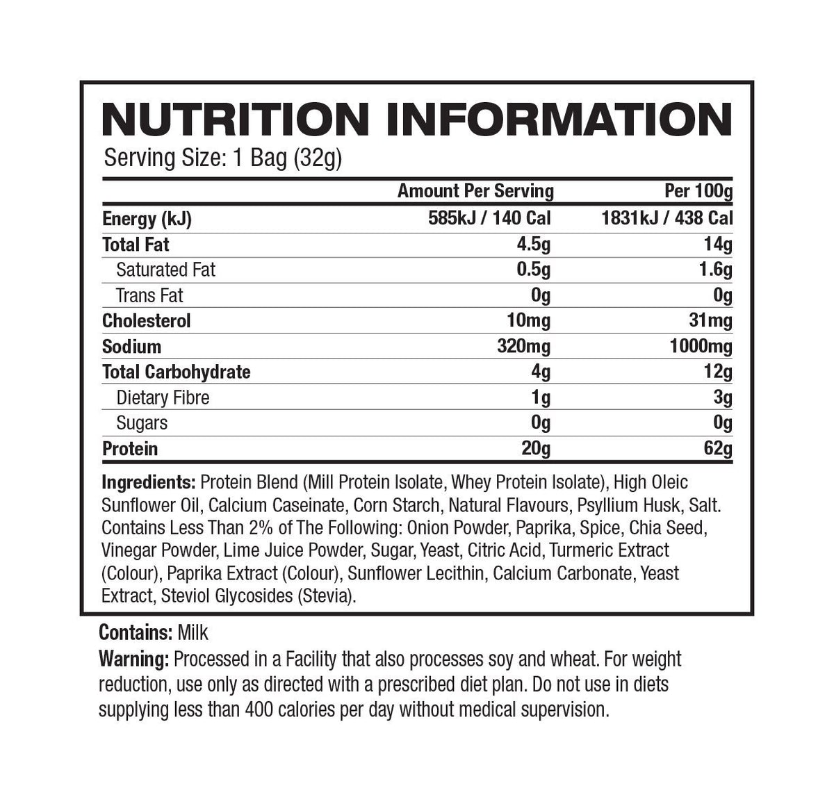Quest Nutrition Tortilla Protein Chips - Supplement Information | ASN Online
